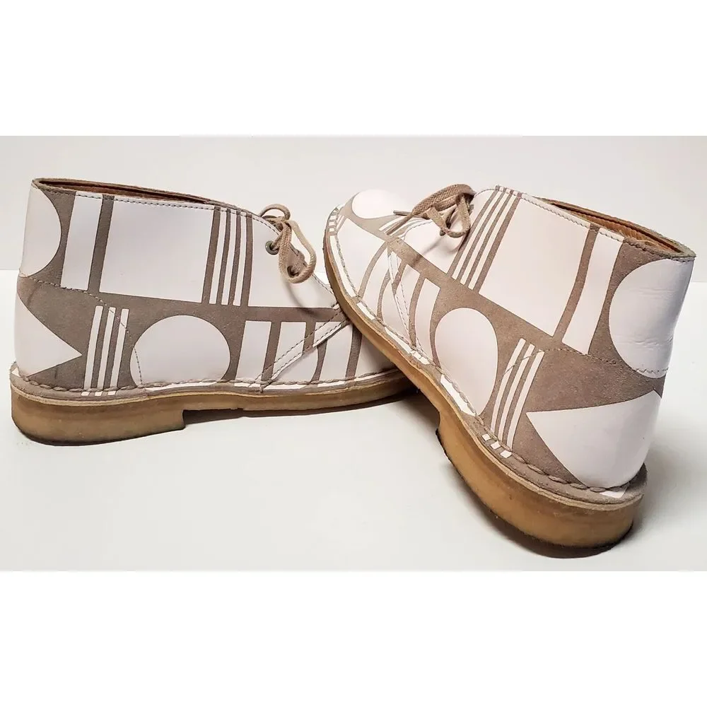 Clarks Original Patternity Collaboration W 8.5 US Desert Boot Taupe & White - Picture 7 of 15